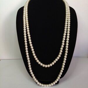 Sarah Coventry Faux Pearl Long Necklace Classic Old Money Quiet Luxury